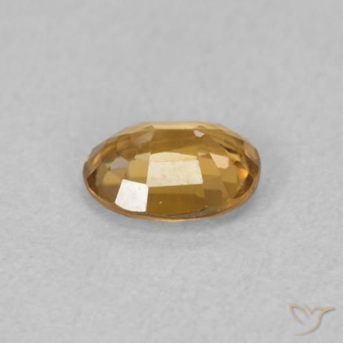 Zircon Or moyen naturelle ovale, 0.87 ct, VVS