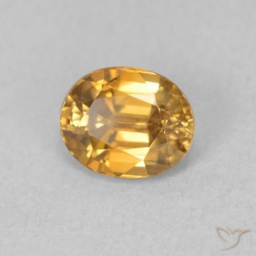Zircon Or moyen naturelle ovale, 1.16 ct, VVS