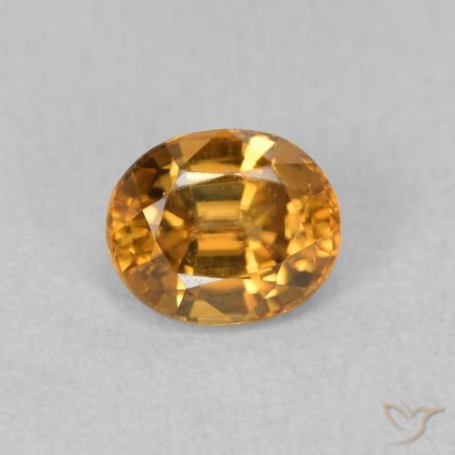 Zircon Brun doré naturelle ovale, 0.99 ct, VVS