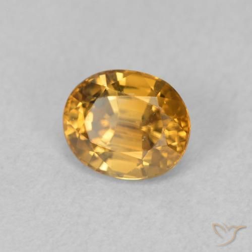 Zircon Brun doré naturelle ovale, 0.99 ct, VVS