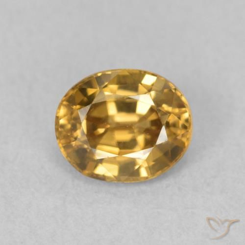 Zircon Doré naturelle ovale, 1.05 ct, VVS-VS