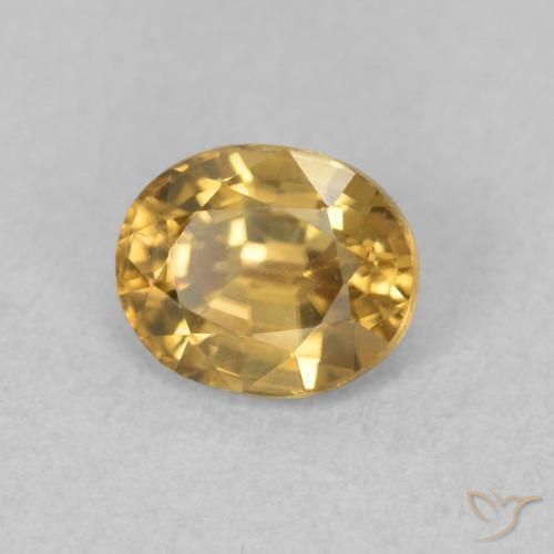 Zircon Doré naturelle ovale, 1.05 ct, VVS-VS