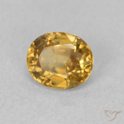 Zircon Doré naturelle ovale, 0.92 ct, VVS-VS