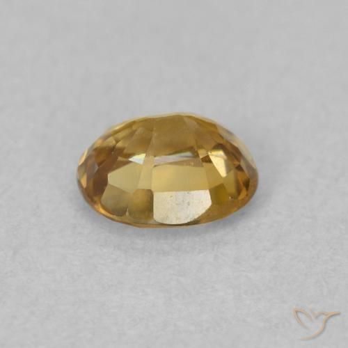 Zircon Doré naturelle ovale, 0.92 ct, VVS-VS