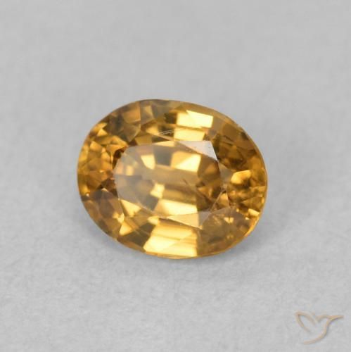 Zircon Brun doré naturelle ovale, 0.97 ct, VS