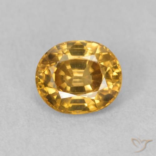 1.11ct Naturel Doré Zircon, ovale, VVS-VS