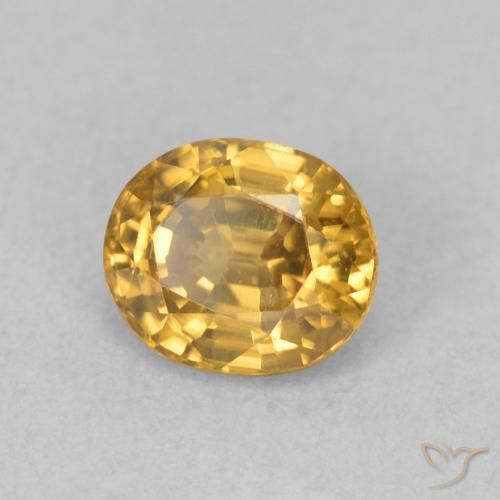 Zircon Doré naturelle ovale, 1.11 ct, VVS-VS