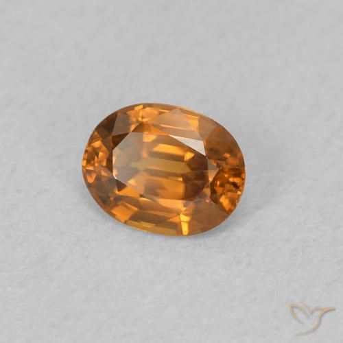 Zircon Orange feu naturelle ovale, 0.59 ct, VVS-VS