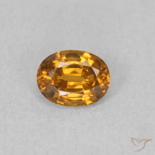 0.63ct Naturel Orange brunâtre Zircon, ovale, VVS-VS