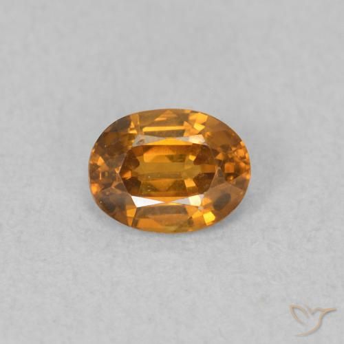 0.58ct Naturel Orange brunâtre Zircon, ovale, VVS-VS