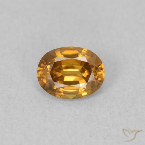 0.58ct Naturel Orange moyen Zircon, ovale, VVS-VS