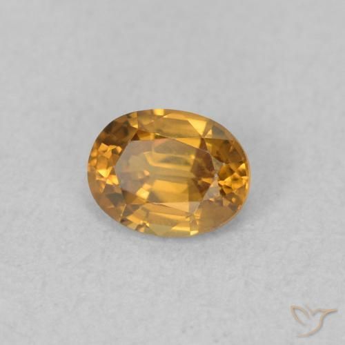 Zircon Orange moyen naturelle ovale, 0.58 ct, VVS-VS