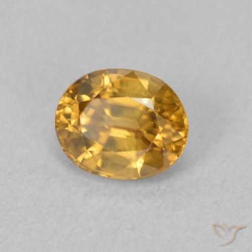 Zircon Brun doré naturelle ovale, 1.01 ct, VVS-VS