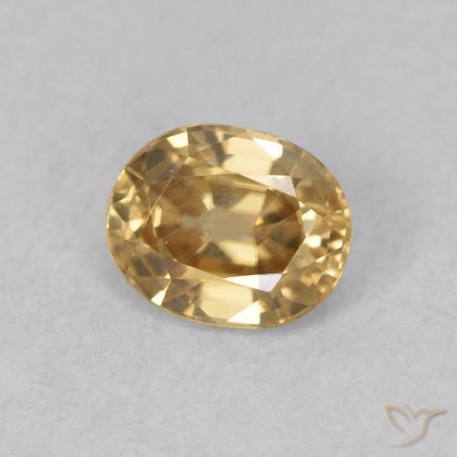 Zircon champagne naturelle ovale, 0.60 ct, VVS