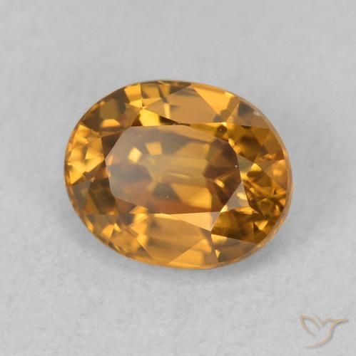 Zircon Brun doré naturelle ovale, 1.09 ct, VVS