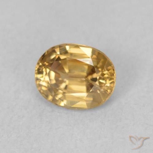 Zircon Doré naturelle ovale, 0.63 ct, VVS