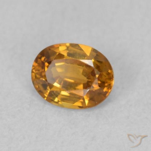 Zircon Brun doré naturelle ovale, 0.59 ct, VVS