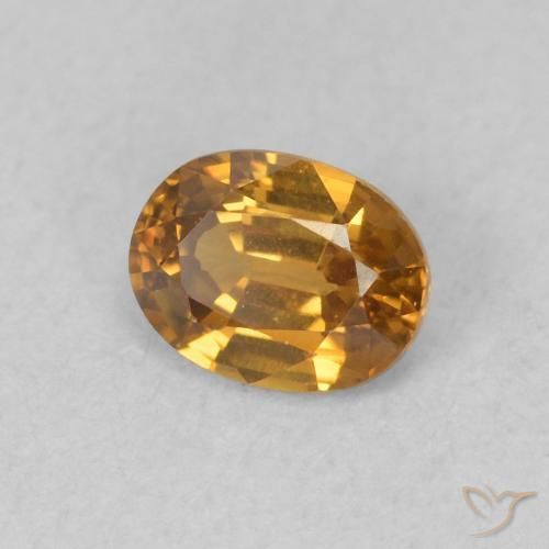 Zircon Brun doré naturelle ovale, 0.60 ct, VVS