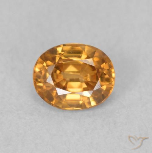 0.62ct Naturel Orange foncé Zircon, ovale, VVS