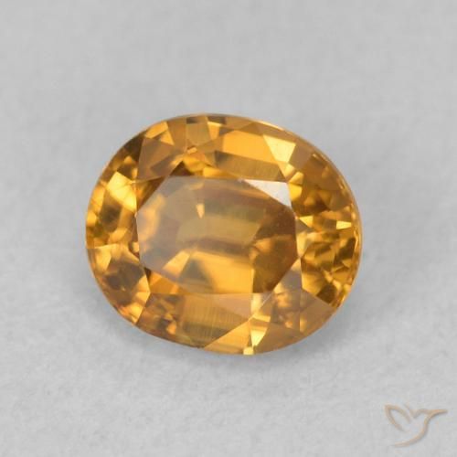Zircon Orange brun naturelle ovale, 0.96 ct, VVS