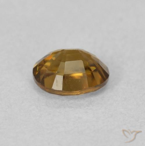 Zircon Brun doré naturelle ovale, 0.62 ct, VVS