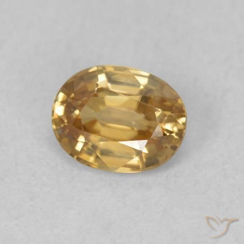Zircon champagne naturelle ovale, 0.63 ct, VVS