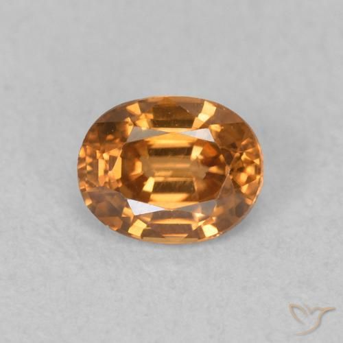 0.65ct Naturel Orange moyen Zircon, ovale, VVS
