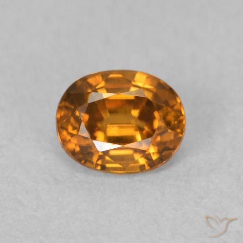 0.64ct Naturel Orange brun Zircon, ovale, VVS