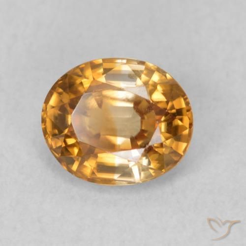 Zircon Orange brun naturelle ovale, 0.96 ct, VVS-VS