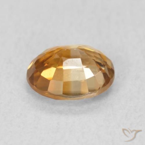 Zircon Orange brun naturelle ovale, 0.96 ct, VVS-VS