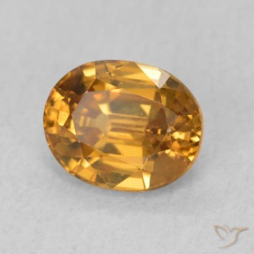 Zircon Brun doré naturelle ovale, 1.00 ct, VVS-VS