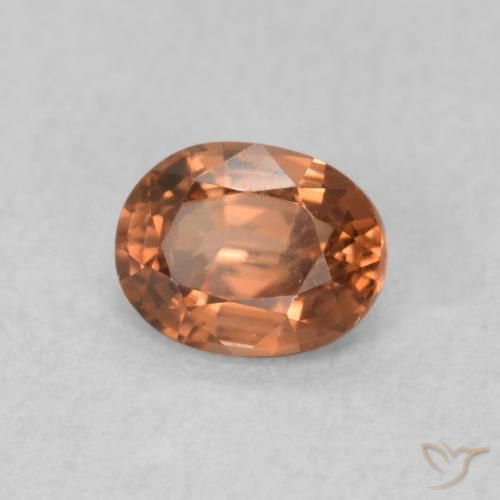 Zircon Orange clair naturelle ovale, 0.59 ct, VVS-VS