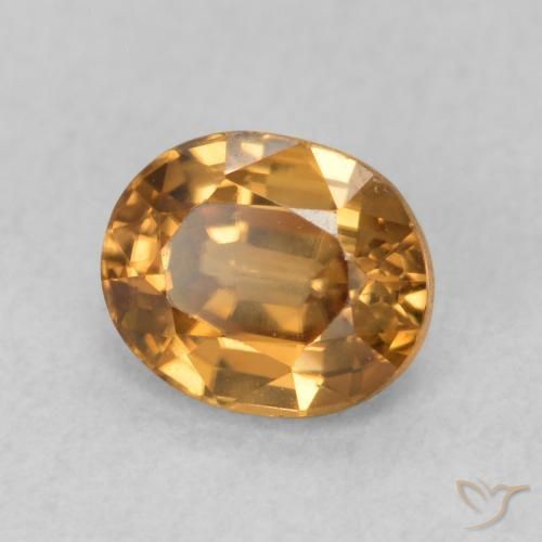 Zircon Orange brun naturelle ovale, 1.02 ct, VVS-VS