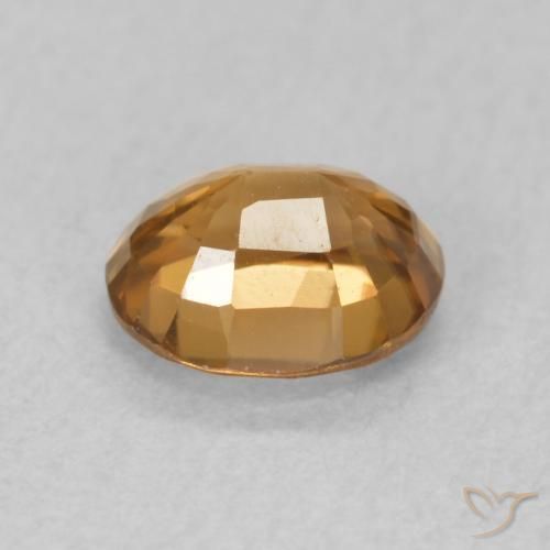 Zircon Orange brun naturelle ovale, 1.02 ct, VVS-VS