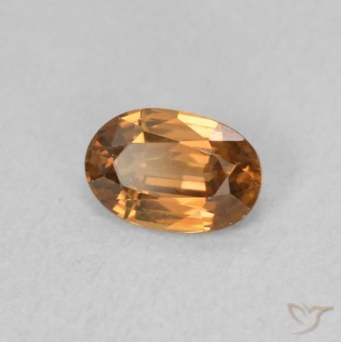 Zircon Orange moyen naturelle ovale, 0.75 ct, VVS-VS