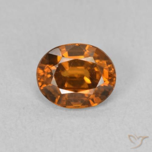 1.07ct Naturel Medium Dark-Orange Zircon, ovale, VVS