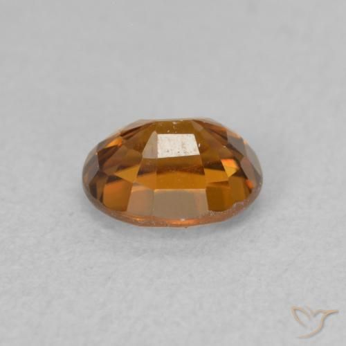Zircon Medium Dark-Orange naturelle ovale, 1.07 ct, VVS