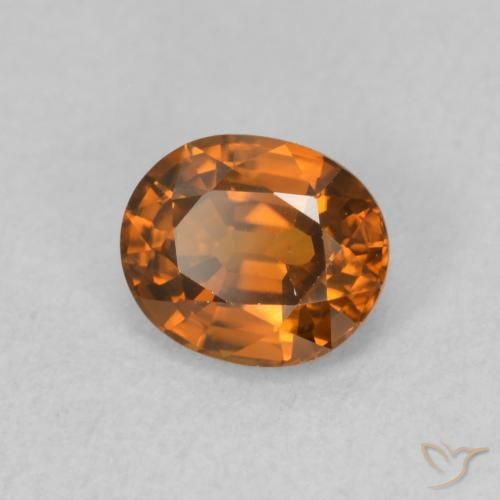 Zircon Orange moyen naturelle ovale, 1.09 ct, VVS