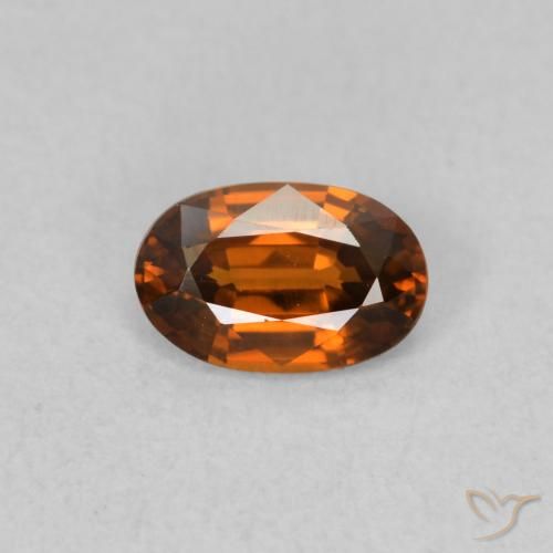 0.64ct Naturel Orange rougeâtre Zircon, ovale, VVS