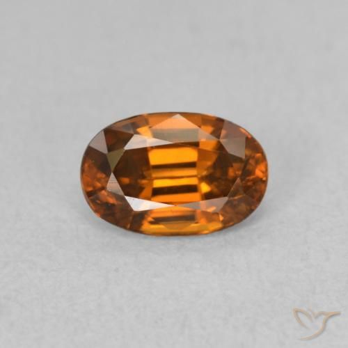 0.80ct Naturel Orange moyen Zircon, ovale, VVS