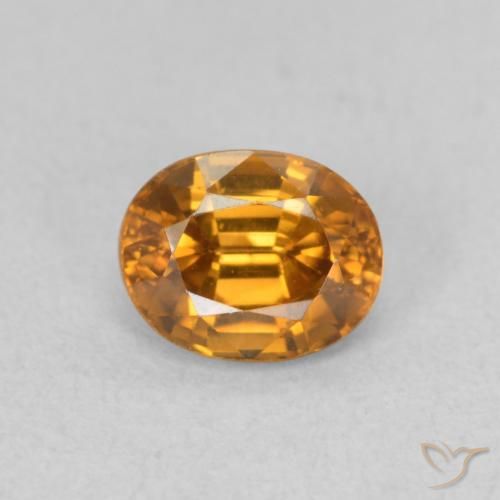 1.07ct Naturel Orange moyen Zircon, ovale, VVS