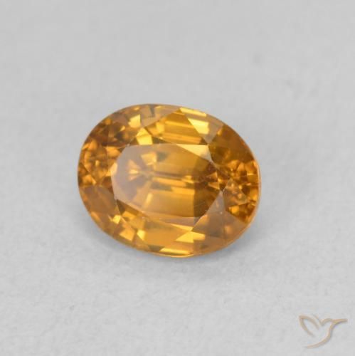 Zircon Orange moyen naturelle ovale, 1.07 ct, VVS