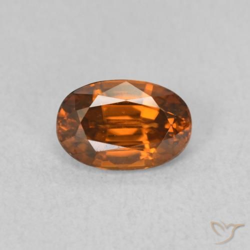 0.82ct Naturel Medium Dark-Orange Zircon, ovale, VVS