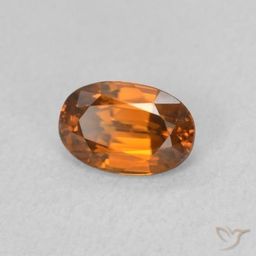 Zircon Medium Dark-Orange naturelle ovale, 0.82 ct, VVS