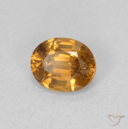 Zircon Orange moyen naturelle ovale, 0.94 ct, VVS