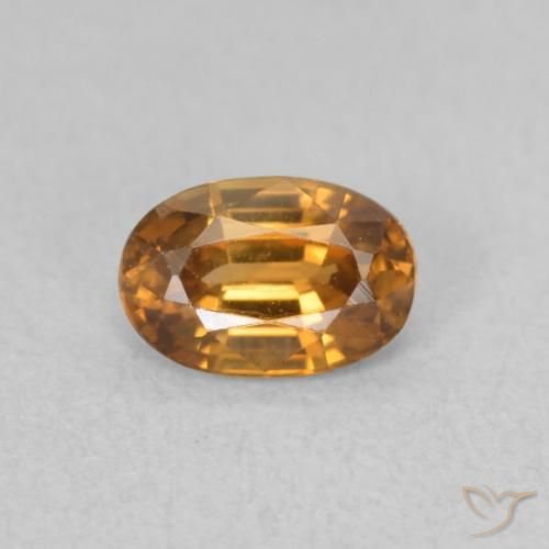 0.80ct Naturel Orange moyen Zircon, ovale, VVS