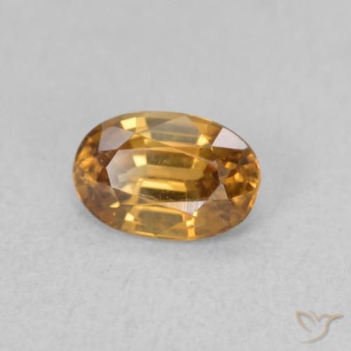 Zircon Orange moyen naturelle ovale, 0.80 ct, VVS