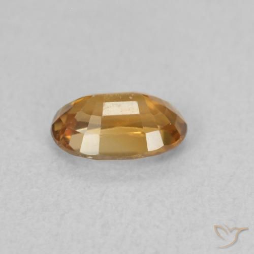 Zircon Orange moyen naturelle ovale, 0.80 ct, VVS