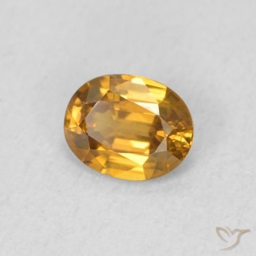 Zircon Brun doré naturelle ovale, 0.58 ct, VVS