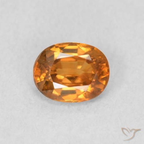 0.61ct Naturel Orange moyen Zircon, ovale, VVS-VS